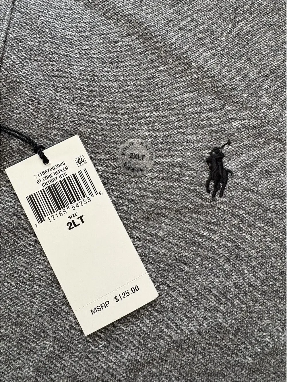 Polo Ralph Lauren Mens Custom Slim Fit Iconic Mesh Polo Shirt Gray 2XLT NWT $125
